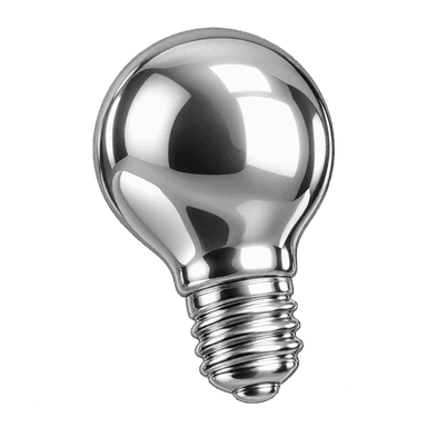 Chrome lightbulb representing ideas