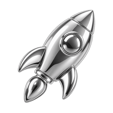 Chrome rocket representing delivery